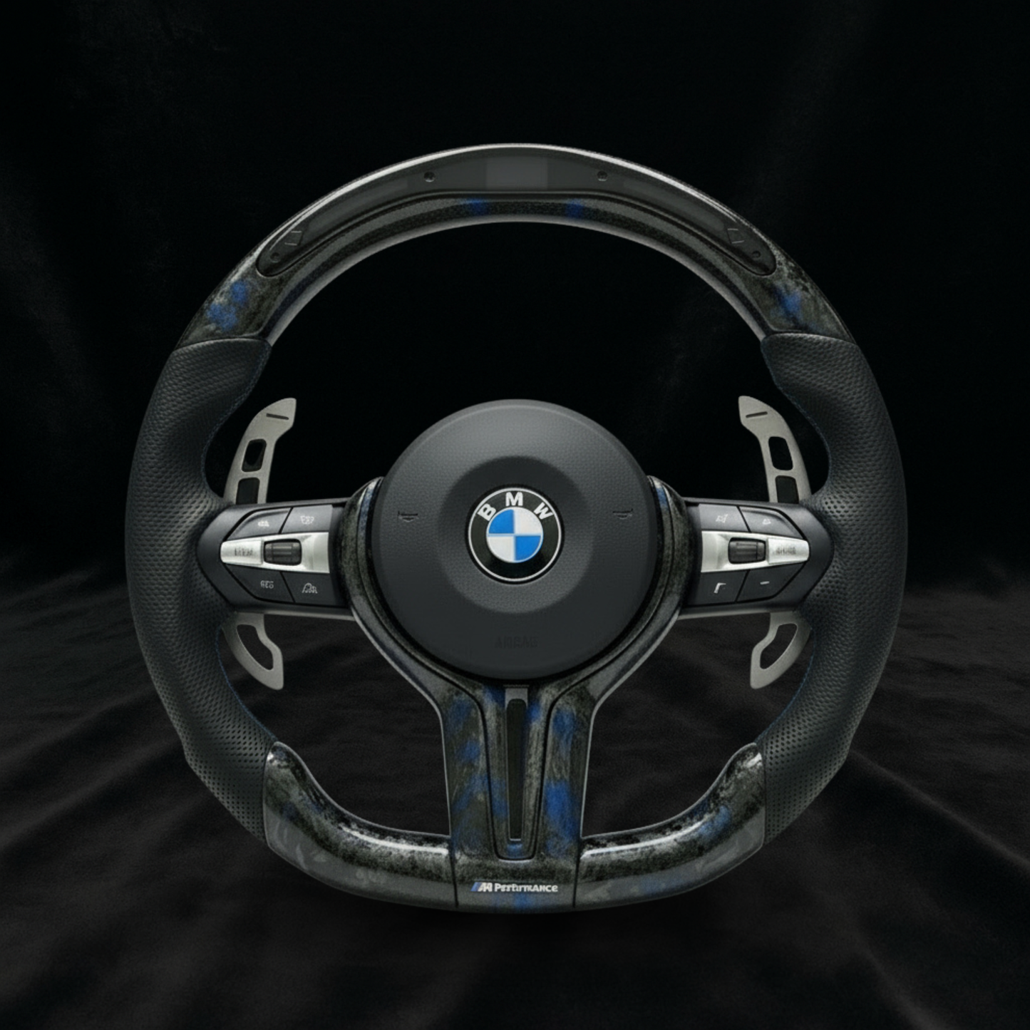 BMW F-Serie Blå Forged Carbon & Skinn