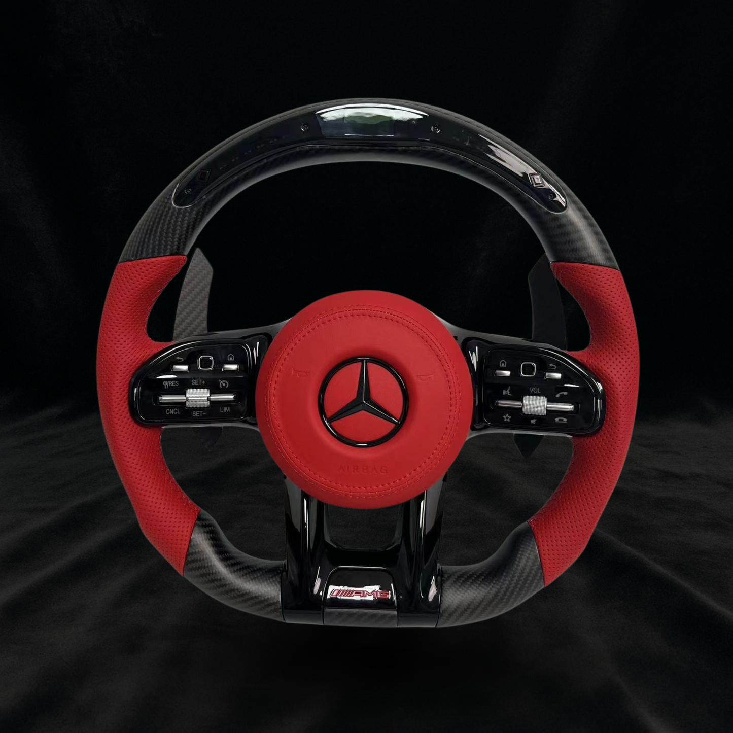 Mercedes AMG Matt Carbon & Rødt Skinn