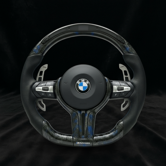 BMW F-Serie Blå Forged Carbon & Skinn